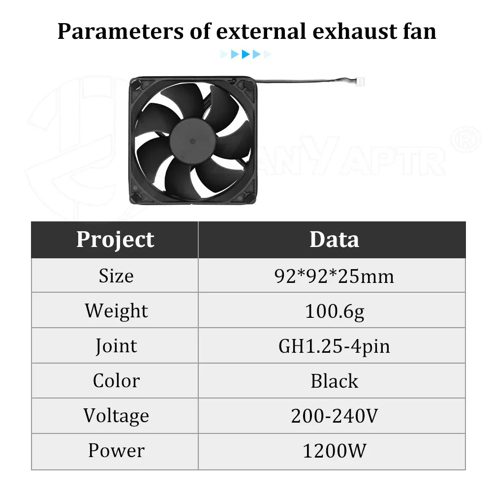 P2S Chamber Exhaust Fan Kit For Bambu P2S Original Parts for Tuozhu 3D Printer Printing Completed Purify the Air