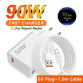 90W Turbo Fast USB Charger For Xiaomi 13 14 15 Ultra 15T 17 Pro Redmi Note 14 Pro POCO F6 F7 X6 X7 Pro Type C Quick Charge Cable