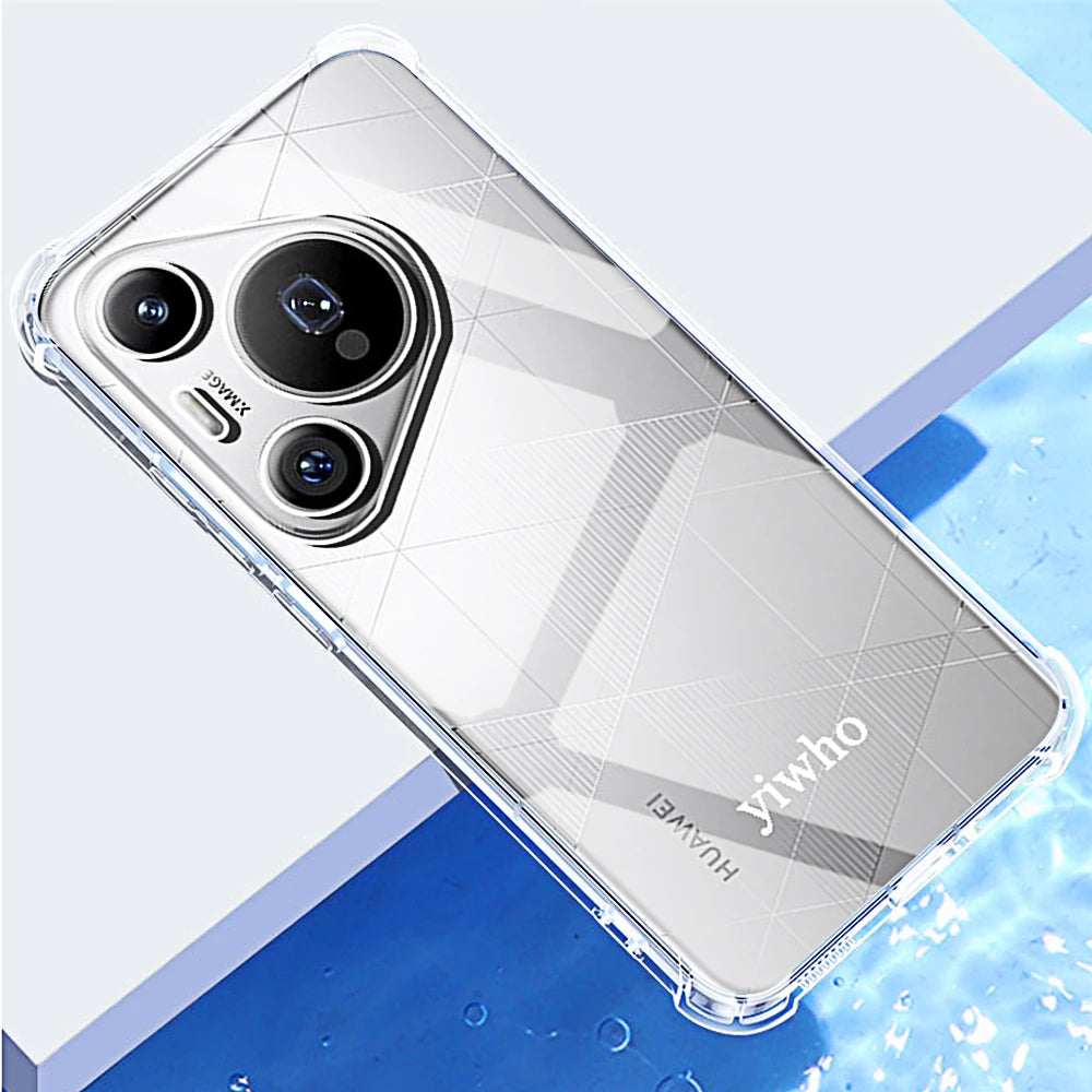 Shockproof Phone Case For Huawei Pura 70 Pro Plus Ultra Transparent Clear P70 P60 P50 Pro Soft TPU Back Protective Covers