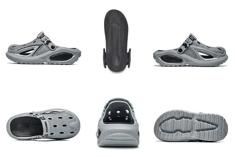 7CM thick soled perforated shoes for men's summer outerwear 2026 new thick soled wear-resistant and non slip sandals