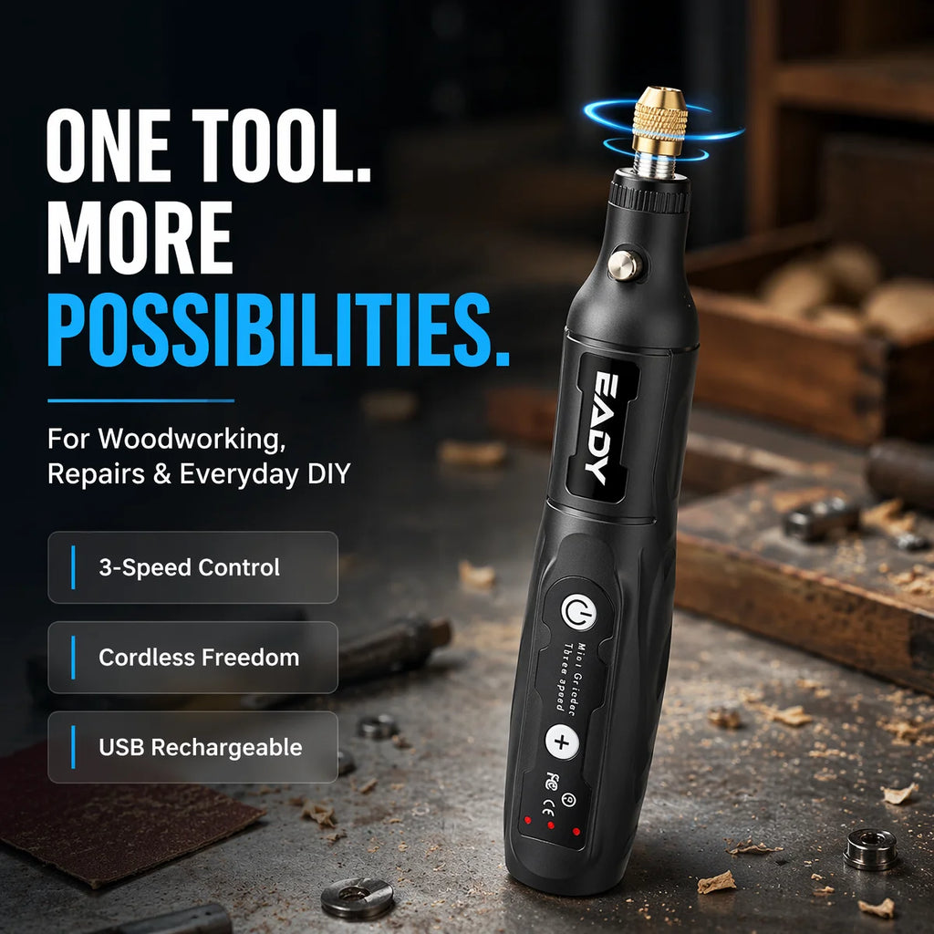 Mini Cordless Drill, 3-Speed Adjustable Rechargeable Rotary Tool, 1/33/62/110PCS Set, Small Grinder for DIY Craft