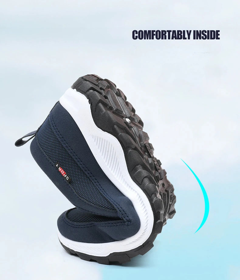 Men Running Hiking Sneakers Breathable Orthopedic Travel Plimsolls Slip On Comfortable for Outdoor Activity Hiking Walking