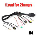 Car H4 HID LED Light Wiring Relay Harness Kits 12V High Low Beam 1 Lead 2 Lamp Wire LED Head Fog Light Bulb Cable Plug & Play