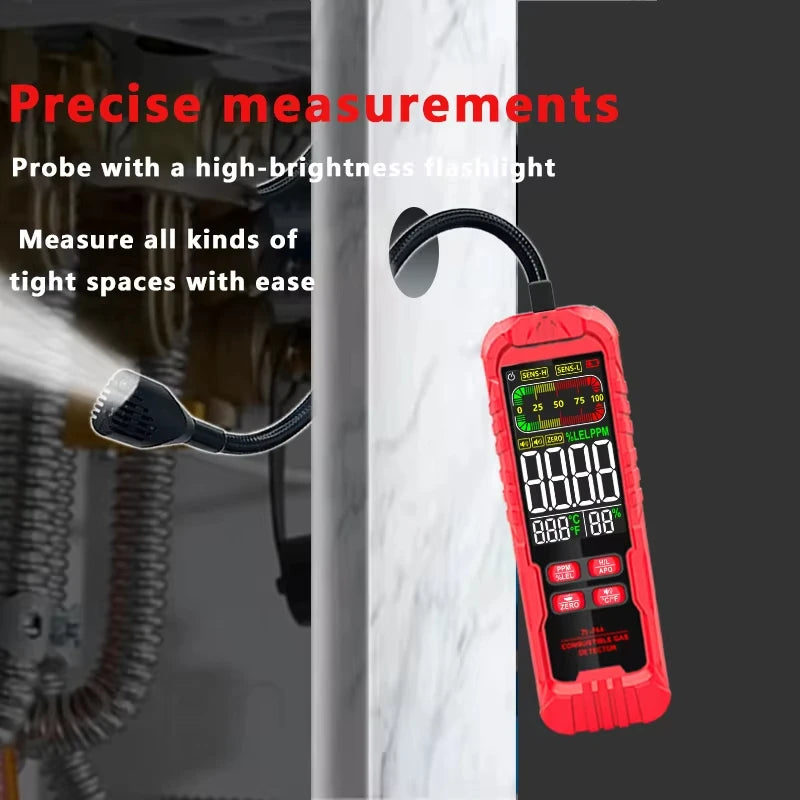 ZLLJMETER Handheld Gas Leak Detector Methane Combustible Gas Testers Portable Gases Concentration Analyzer Meter Leakage Tools