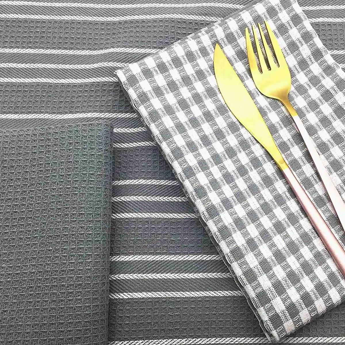Classic Kitchen Towels 100% Natural Cotton The Best Tea Towels Dish Cloth Absorbent and Lint-Free Machine Washable 18 x 25 In