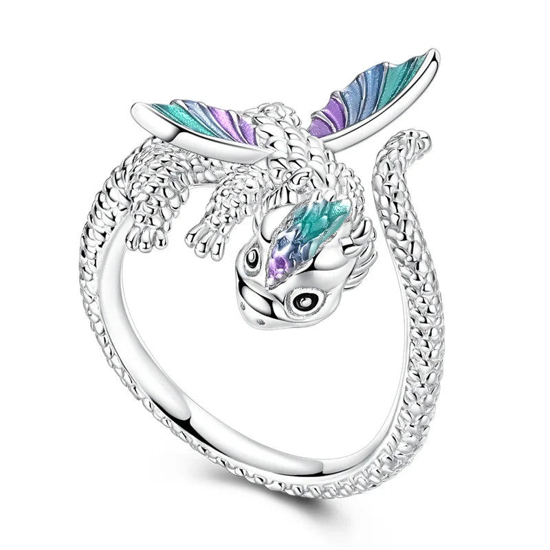 925 Silver Open Ring Sunflower Bee Star Eternal Love Jewelry Women's Wedding Gift