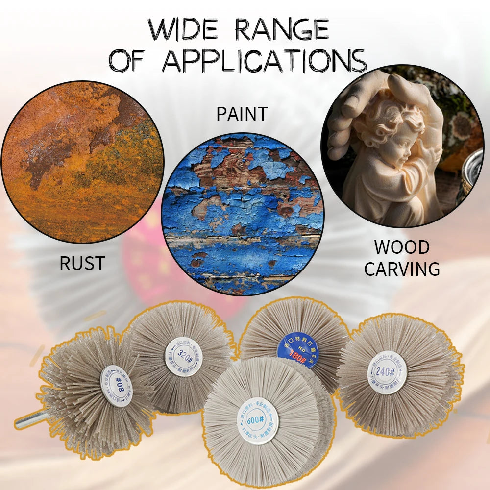 80mm Nylon Abrasive Wire Grinding Head Wheel Brush Electric Drill Polishing Brush for Metal Deburring Woodworking Grinding Brush