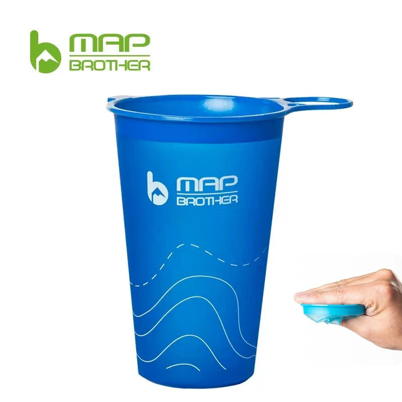 MAP BROTHER 200ml Foldable Soft Flask TPU Squeeze Outdoor Sport Running Water Bottle for Running Hiking Cycling Climbing Durable