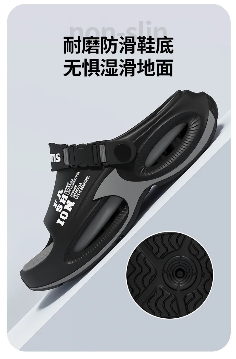 Men Fashion Sport Slippers Indoor Outdoor Sandals Beach Flip Flop Thick Sole Male Slides Summer Non-Slip Men Shower Slippers