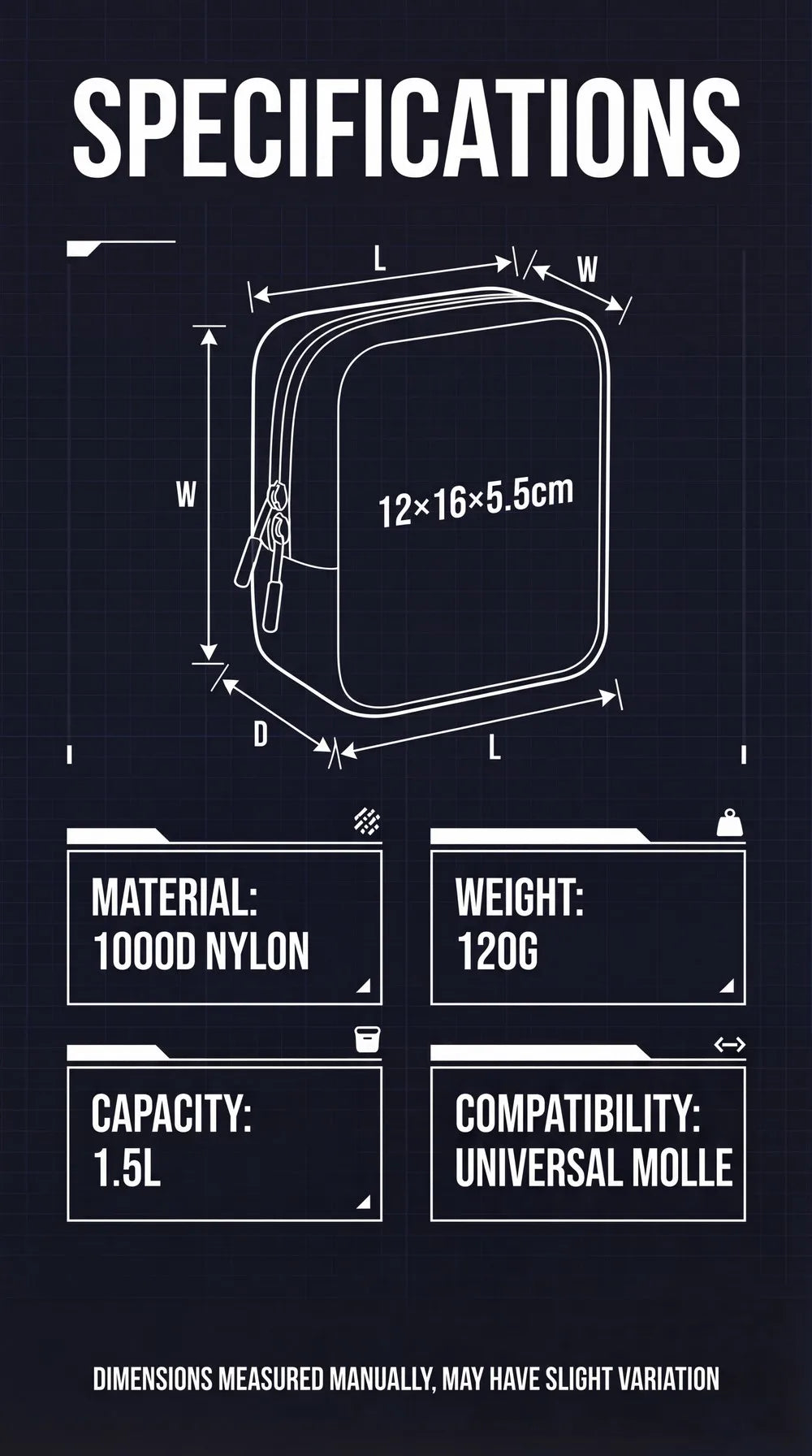 Tactical MOLLE Pouch EDC Utility First Aid Kit Bag Outdoor Waist Pack Water Resistant Nylon Gear Organizer for Hiking Camping