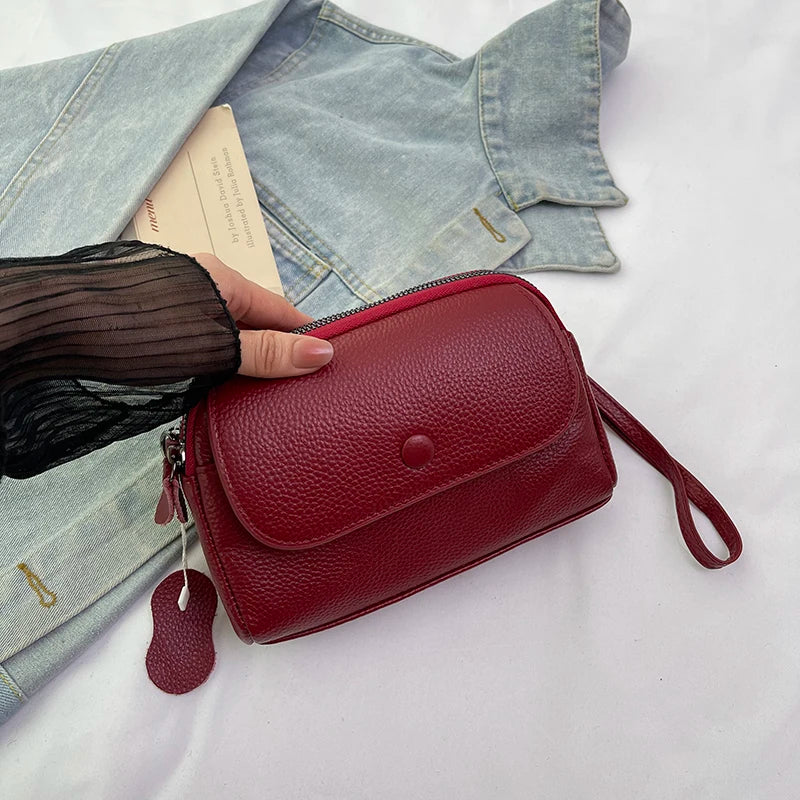 100% Genuine cowhide Women's Leather Mobile Phone Bag Crossbody Bags For Women Bag Designer Crossbody Bag Messenger Bags Sac