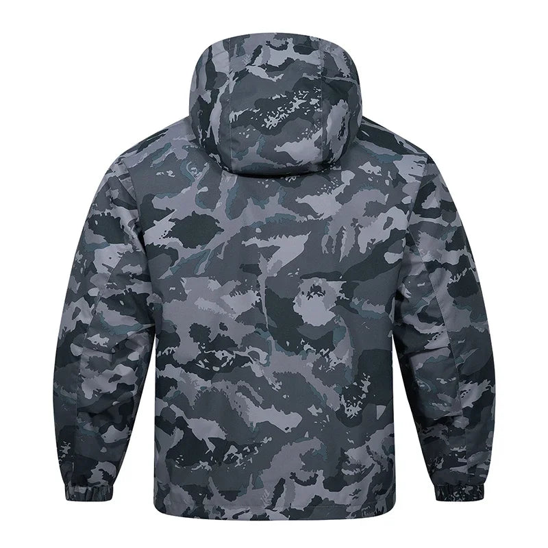 Outdoor Men's Camouflage Tactical Jacket Spring Autumn Lightweight Waterproof Windproof Breathable Mountaineering Fishing Jacket