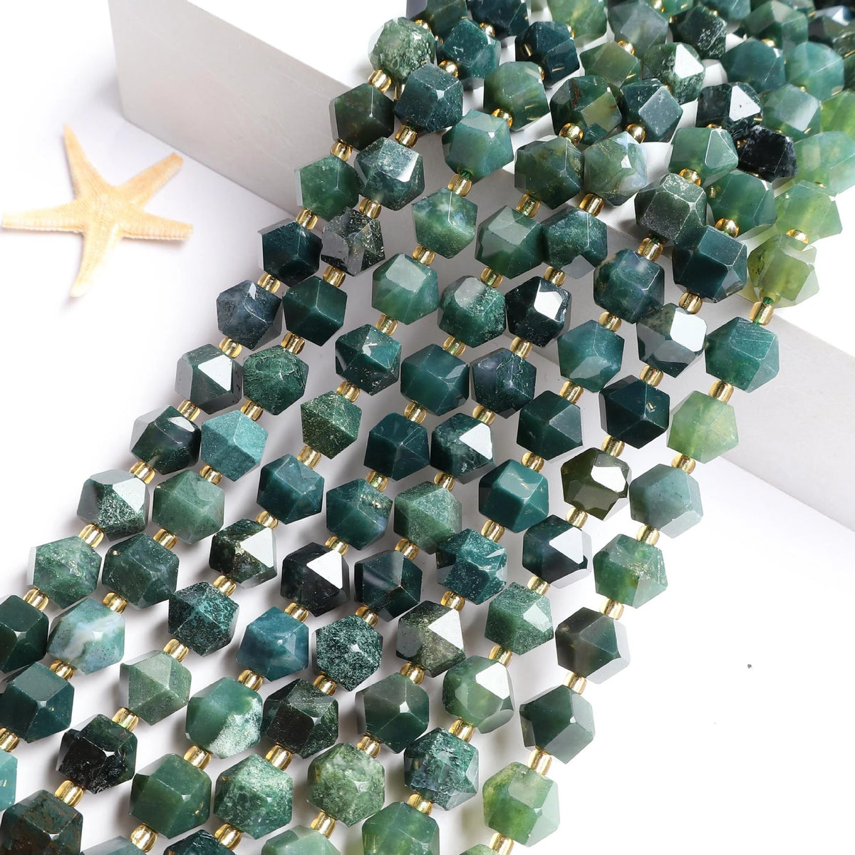 New 10MM Faceted Natural Stone Amazonite Tiger Eye Crystal Octagonal Beads DIY Jewelry Making Bracelet Necklace Wholesale