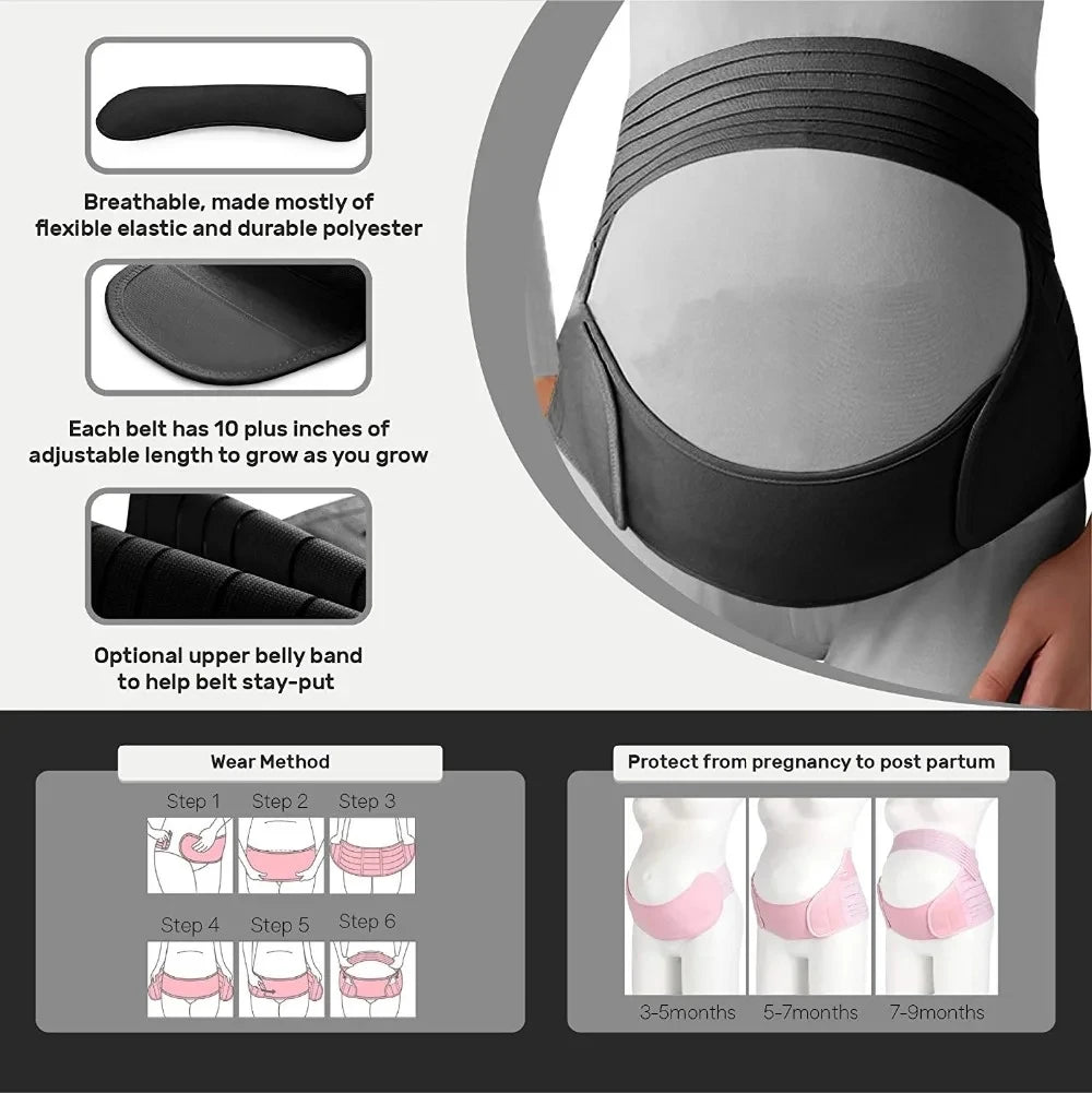 Pregnant Women Support Belly Band Back Clothes Belt Adjustable Waist Care Maternity Abdomen Brace Protector Pregnancy