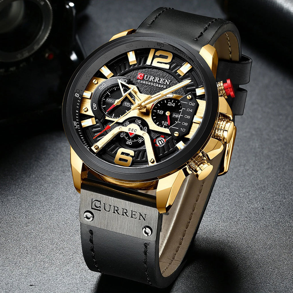 Casual Sport Watches for Men Top Brand Luxury Military Leather Wrist Watch Man Clock Fashion Chronograph Wristwatch relógio