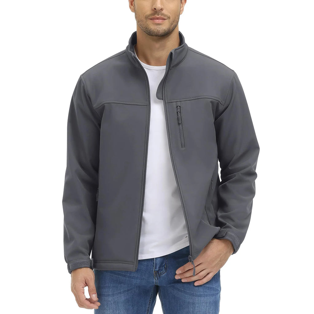 TACVASEN Blusão Impermeável para Homem Caminhada Outdoor Fecho Completo Corta-vento Forro Polar Quente Outono Inverno Trabalho Casaco Casual