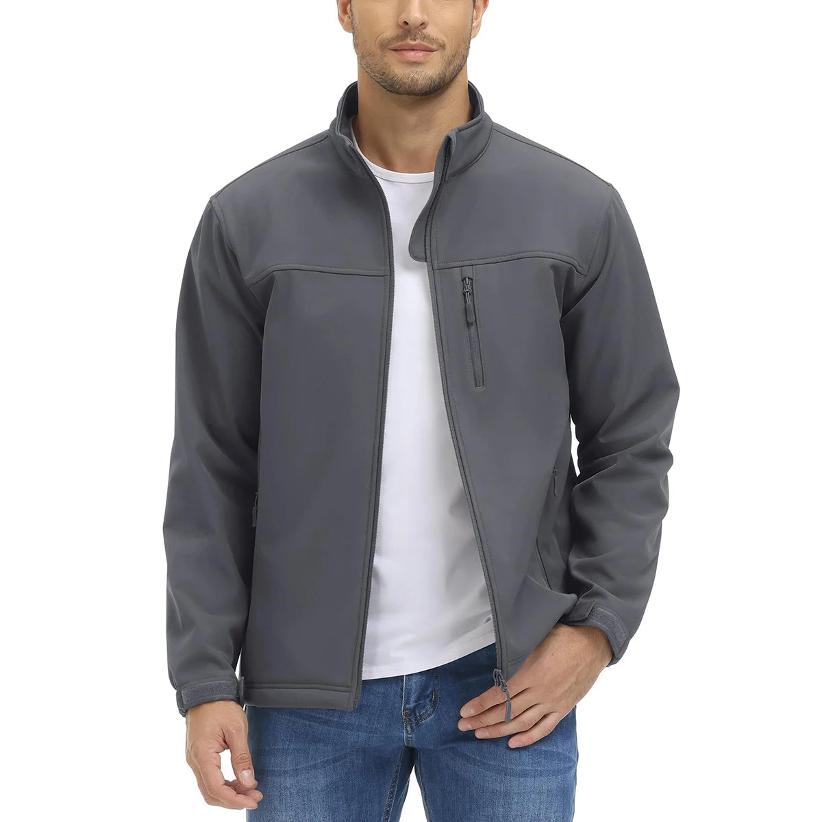 TACVASEN Blusão Impermeável para Homem Caminhada Outdoor Fecho Completo Corta-vento Forro Polar Quente Outono Inverno Trabalho Casaco Casual