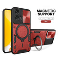 For Motorola Moto G24 G04S E14 G05 E15 G06 G34 G45 G35 G53 G13 G23 G54 G55 G85 S50 NEO Armor Slide Magnetic bracket phone case