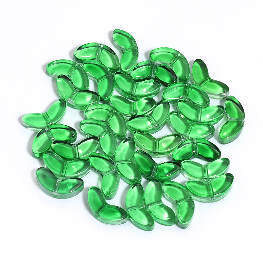 50pcs Tulip Flower Lampwork Gradient Color Glass Beads Charm for Earring Bracelet Necklace DIY Jewelry Craft Making Accessories