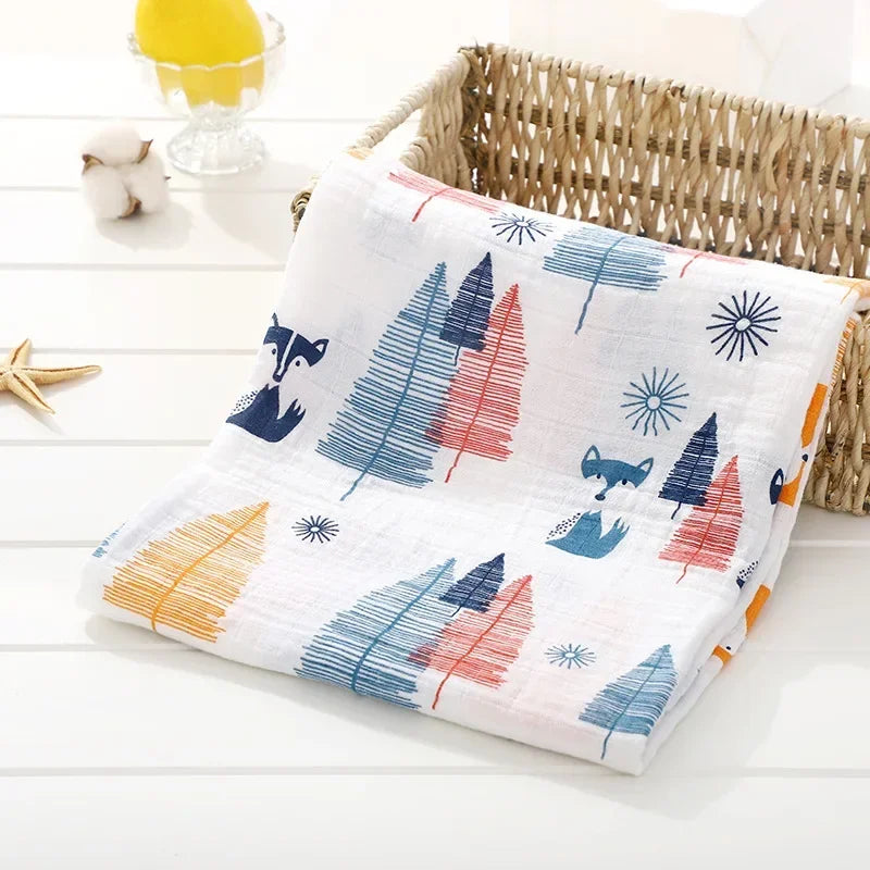 120x110cm Muslin Diaper Baby Blankets Newborn Swaddle Blanket Infant Gauze Bath Towel Baby Warp