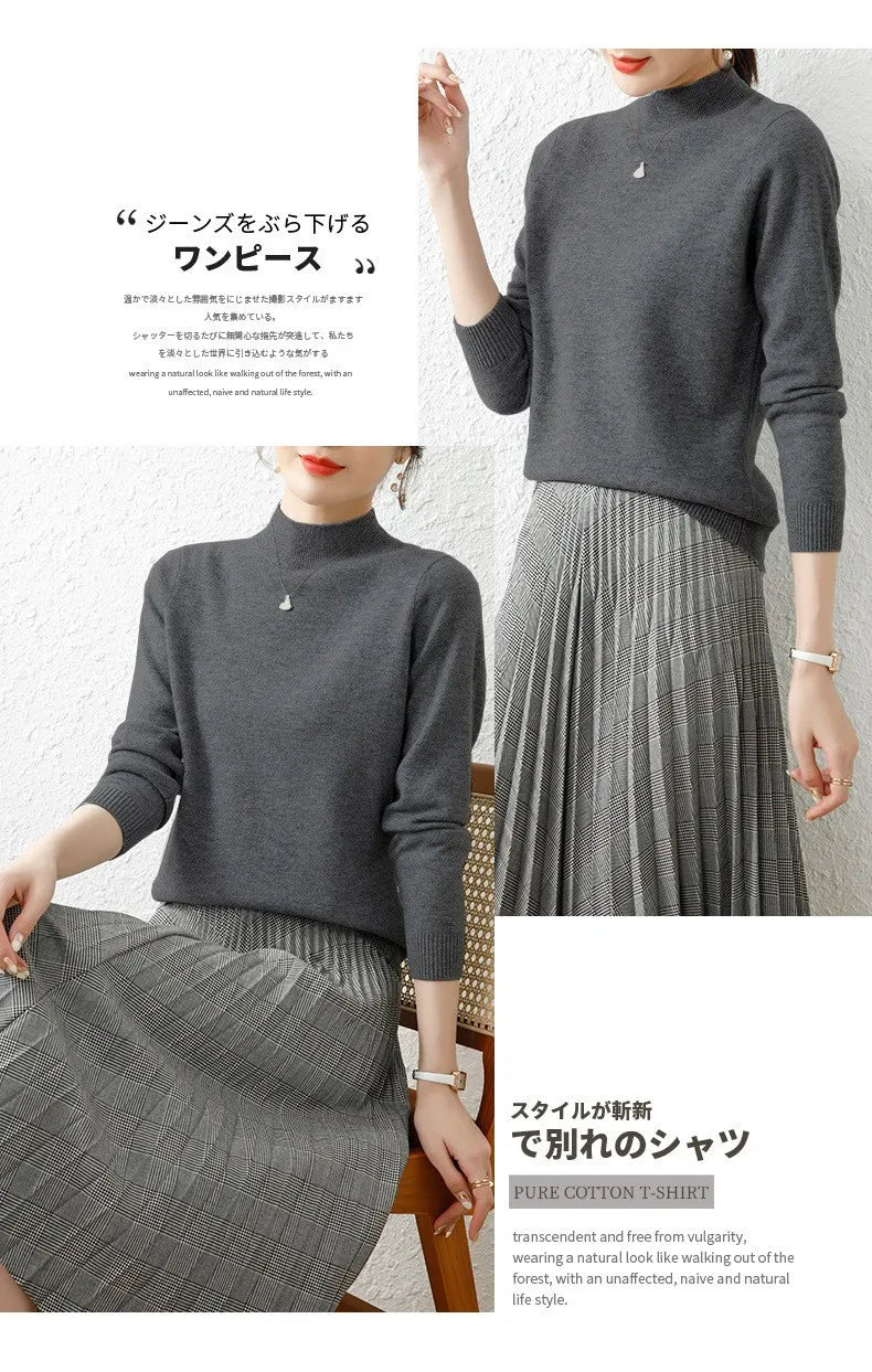 Autumn Winter Bottom Turtleneck Sweaters Women Fashion Chic Pullover Slim Long Sleeve Knitted Jumpers Soft Warm Pull Femme Top