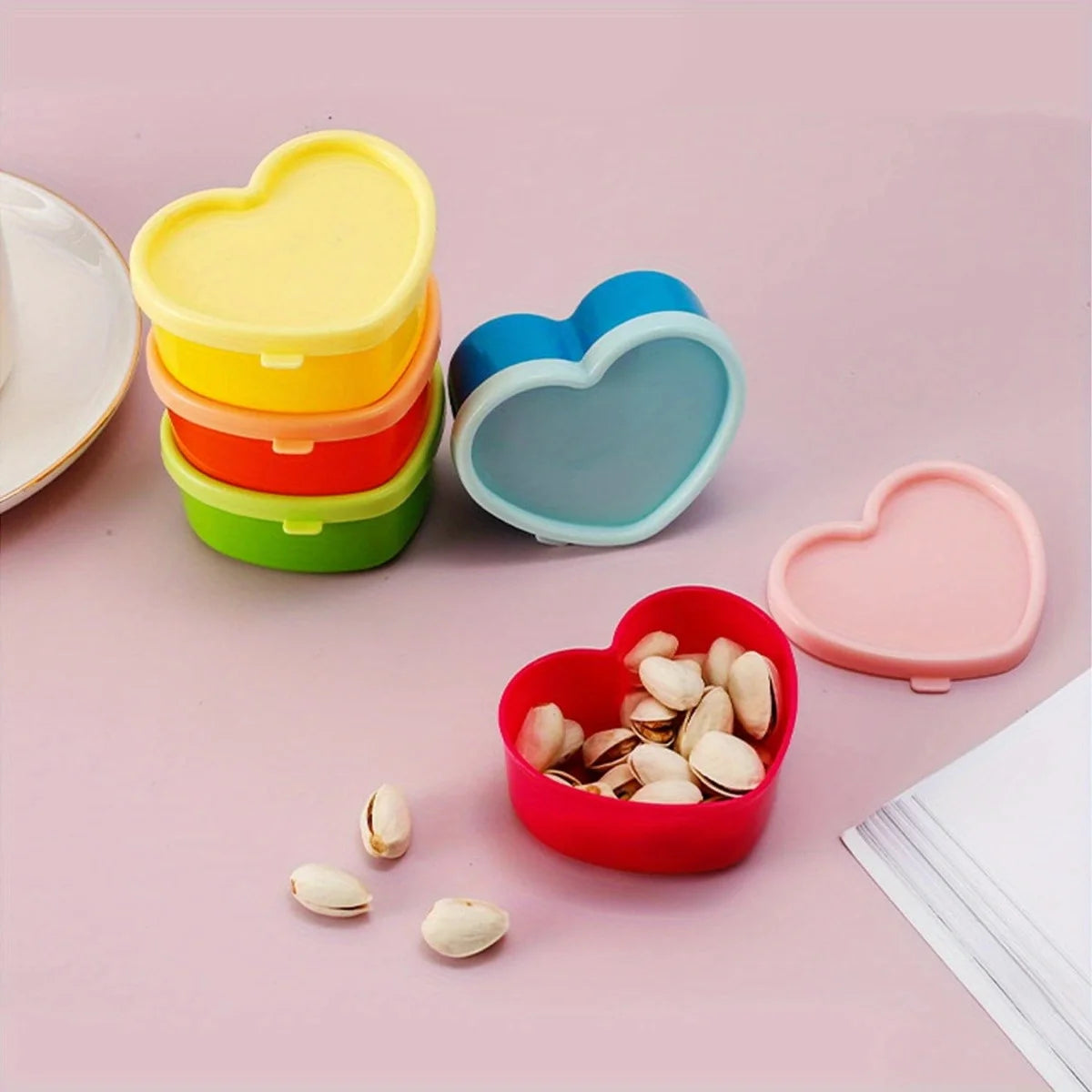5PCS Mini Lunch Box Condiment Storage Box With Lids Reusable Salad Dressing Jam Containers Portable Nut Snack Kitchen Storage