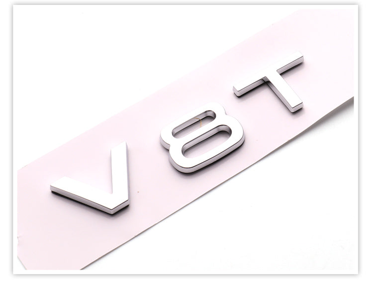 ABS V6T V8T Fender Side Body Emblem Logo Tail Trunk Rear Badge Sticker Decal For Audi S3 S4 S5 S6 S7 S8 A3 A4 A5 A6 A7 Q3 Q5 Q7