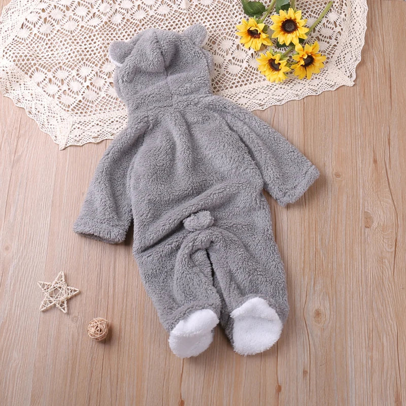 Humor Bear Autumn Cartoon Style Winter Long Sleeve Baby Boys Girls Rompers Toddler Kids Playsuit Jumpsuits Baby Clothes