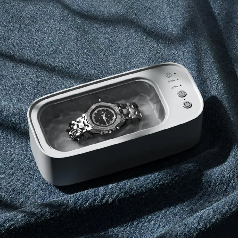 Portable 45KHz Ultrasonic Cleaning Machine Mini Ultrasound Bath Cleaner for Glasses Watch Jewelry Rings Household Gadget