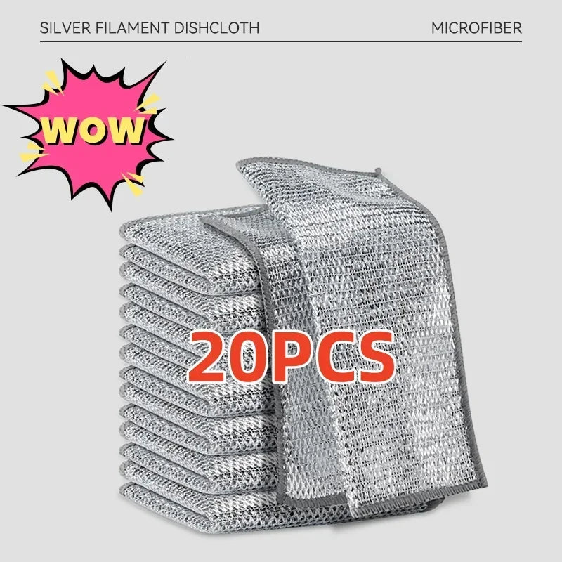 1/5/10/20/30/40pcs single-layer silver-threaded wet wipes, household kitchen stove dishwashing cloths