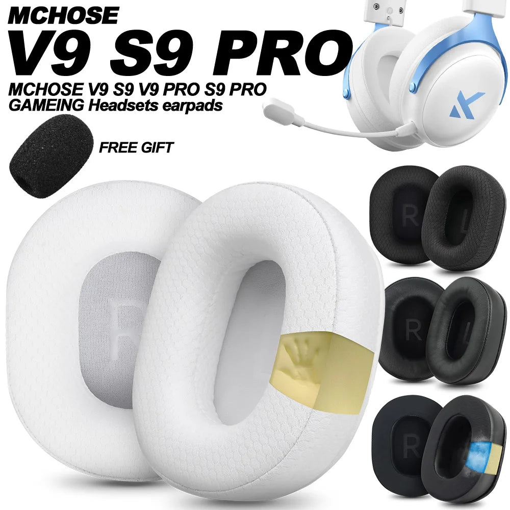 Replacement Foam Ear Pads for MCHOSE V9 S9 PRO, V9 PRO S9 PRO MCHOSE X9 Headphones Memory Foam Earpads Protein Leather