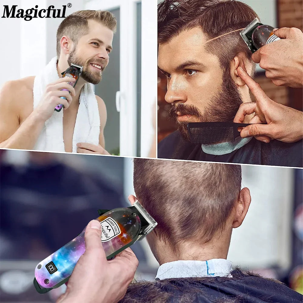 Magicful Hair Trimmer For Men Fashion Professional Hair Rechargeable Li-ion Battery Shavihaving Adjustable Electric Hair Clipper