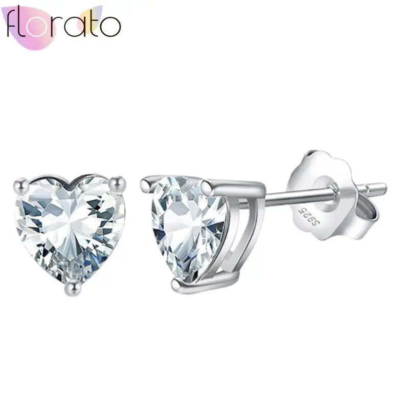 925 Sterling Silver Ear Buckle Retro Metal Heart Pendant Hoop Earrings for Women CZ Huggie Earrings Fashion Females Jewelry