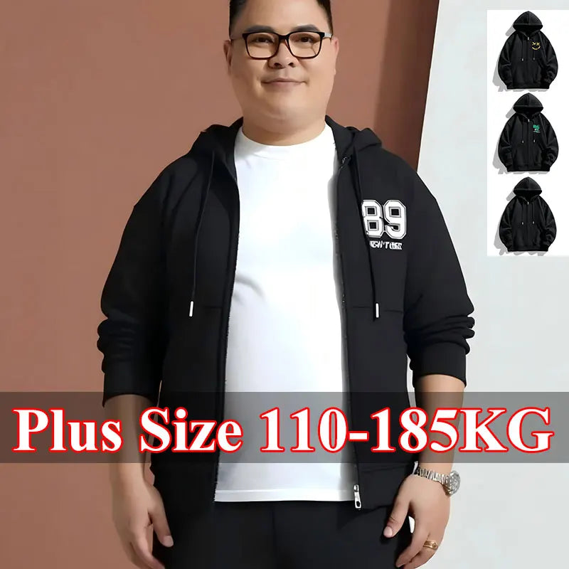 Men's Plus Size Coat 7XL 6XL Autumn Winter Hoodies Sweatshirt 110-185KG Oversized Loose Fit Jacket Sweater Big Size Male Clothes