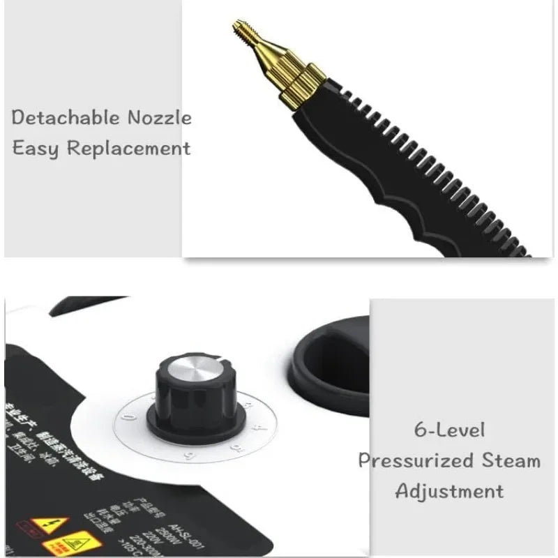Steam Cleaner High Temperature Sterilization Household Air Conditioning Kitchen Hood Car Steaming Cleaner US EU UK AU Plug 2500W