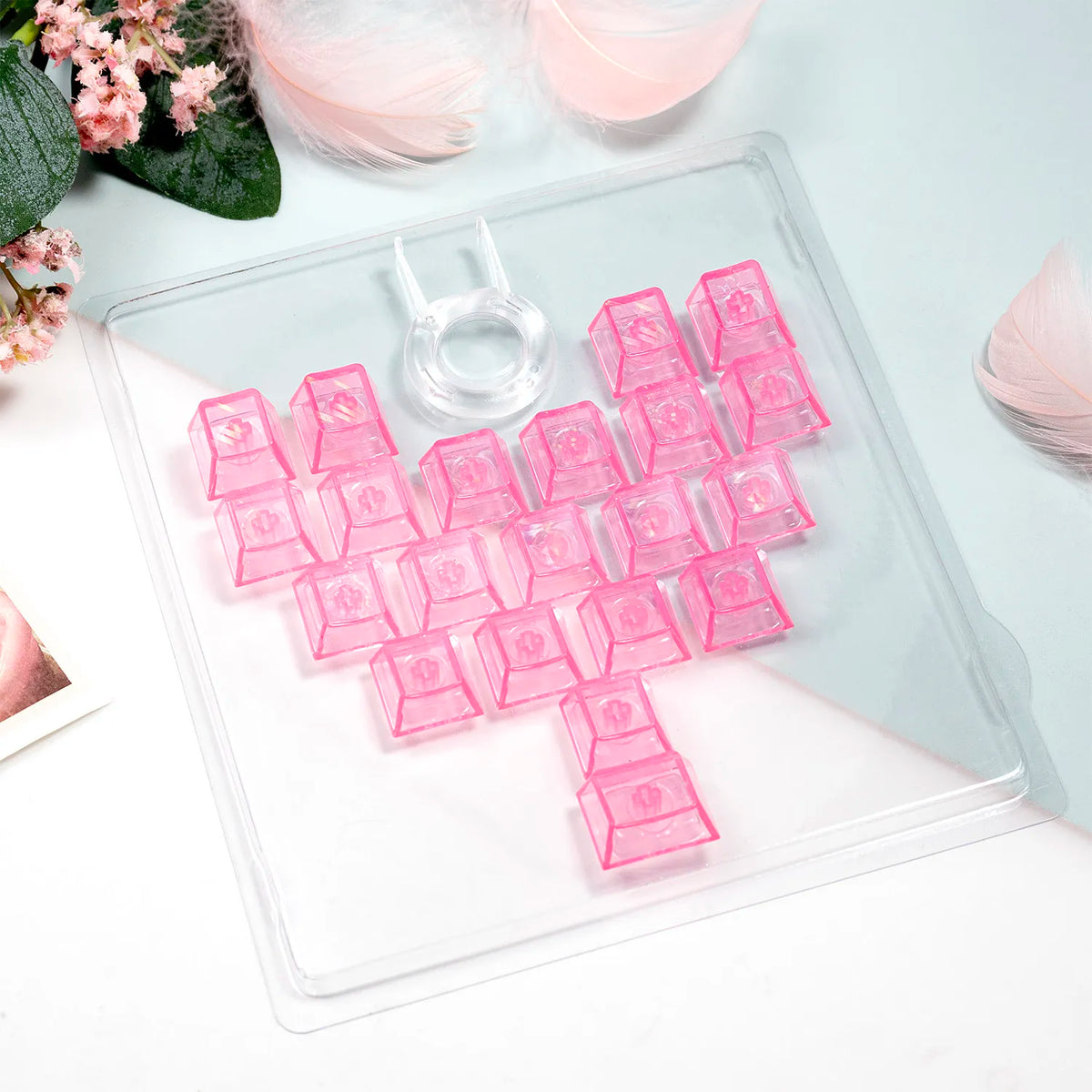 Red Transparent Keycap 10 Key Cherry Profile PC Keycap Space Bar 6.25U ESC Enter Shift Key Custom Keycap for Mechanical Keyboard