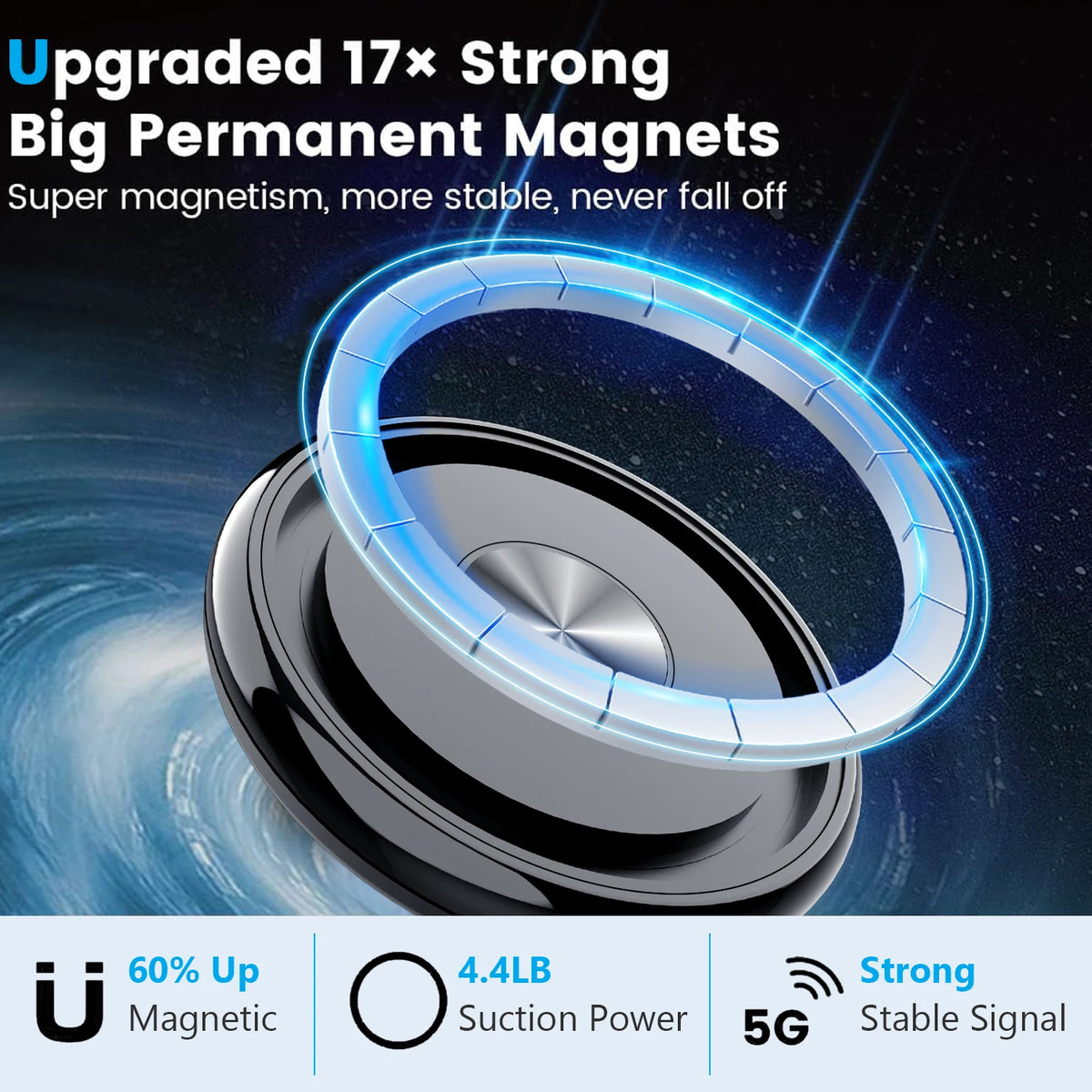 Bendable Aluminum Arm Magnetic Car Phone Holder Universal Car Dashboard Cell Phone Mount for MagSafe iPhone 17 16 Xiaomi Huawei