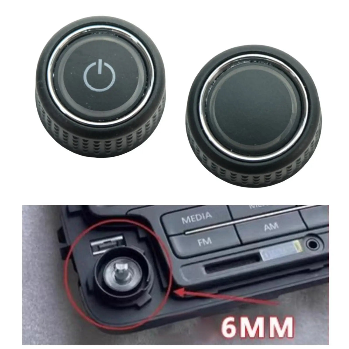 Car Radio Knob Volume Button Black 6C0919603 Accessory Professional Sturdy High Performance Attachment Simple Installation