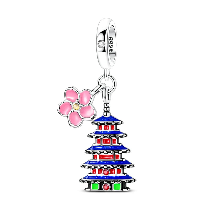 New Original Charm Beads 925 Sterling Silver Butterfly Hot Air Balloon Dangle For Bracelet Women Girl Fine DIY Jewelry Gift