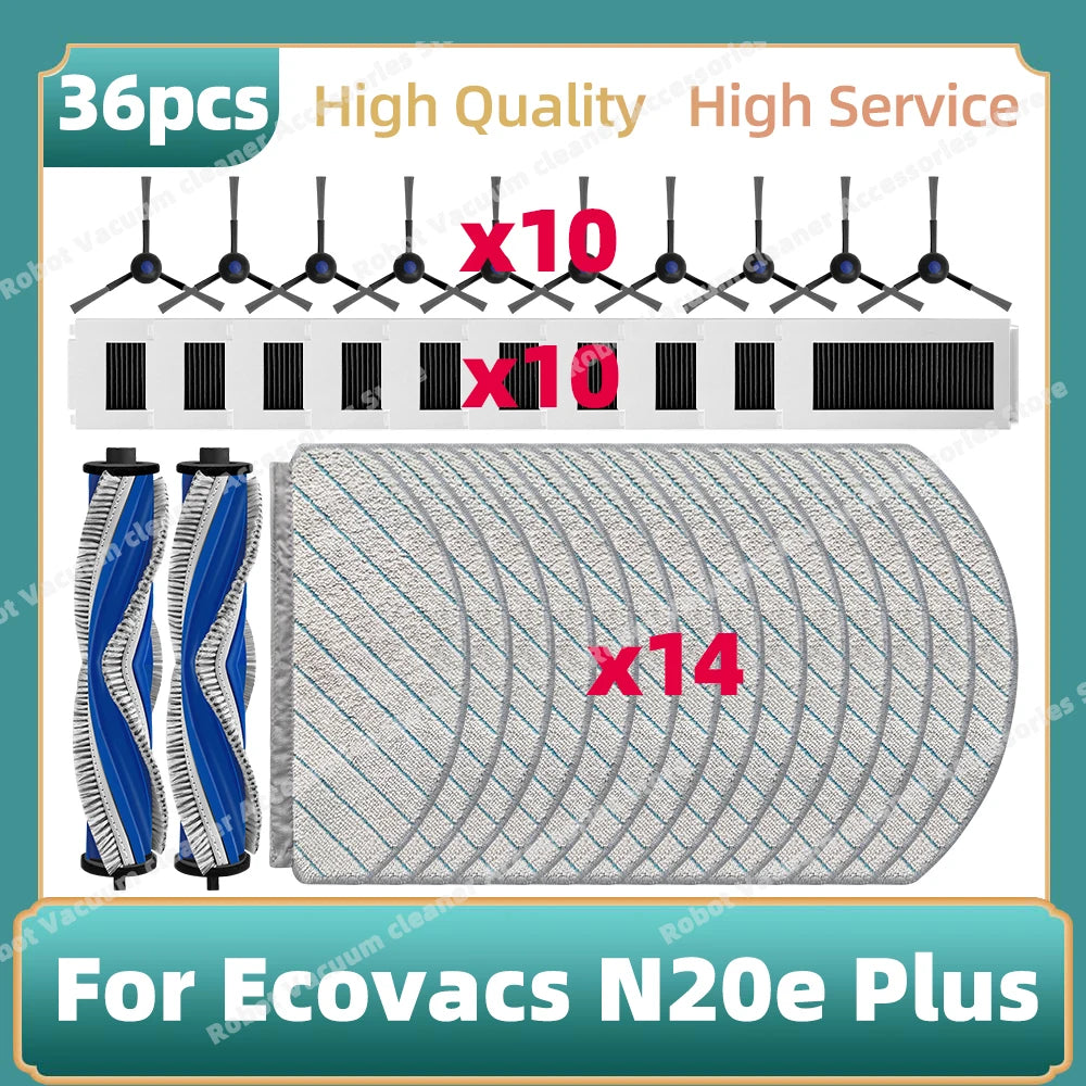 Compatible For Ecovacs N20e PLus Vacuum Replacement Parts Main Side Brush HEPA Filter Mop Cloth Accessories
