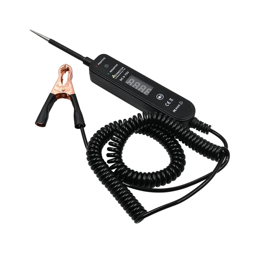 Aermotor Car Test Light with DC 6-75V LED Digital Voltage Display Electric Test Pen EM289 Car Short Circuit Diagnostic Tool
