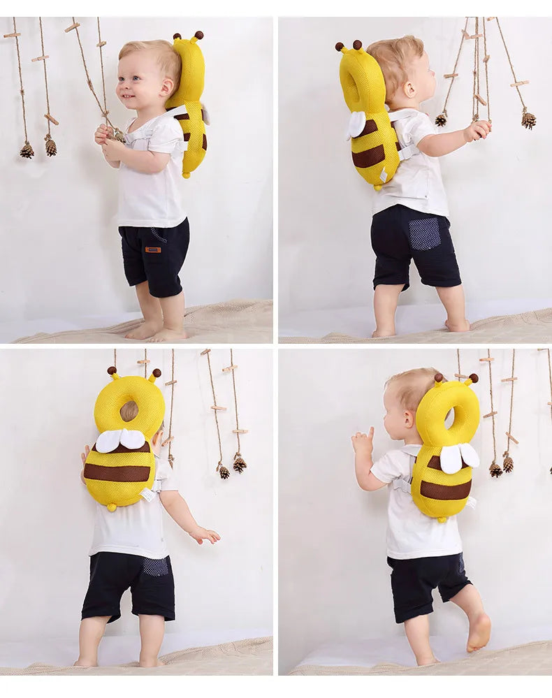 Head Back Protector Baby Protect Pillow Learn Walk Headgear Prevent Injured Safety Pad  prevention Fall Cartoon Bee Kids Pillows
