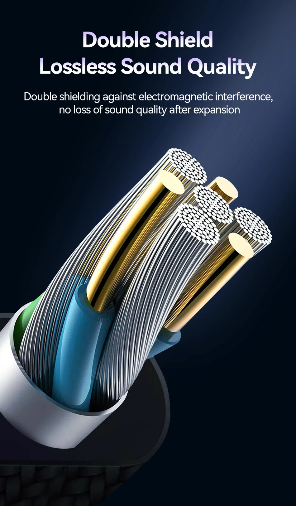 Rocoren AUX Cable 3.5mm Jack Male to Female Audio Extension Speaker Cable Converter for Phone Headphones Laptops Tablets Adapter