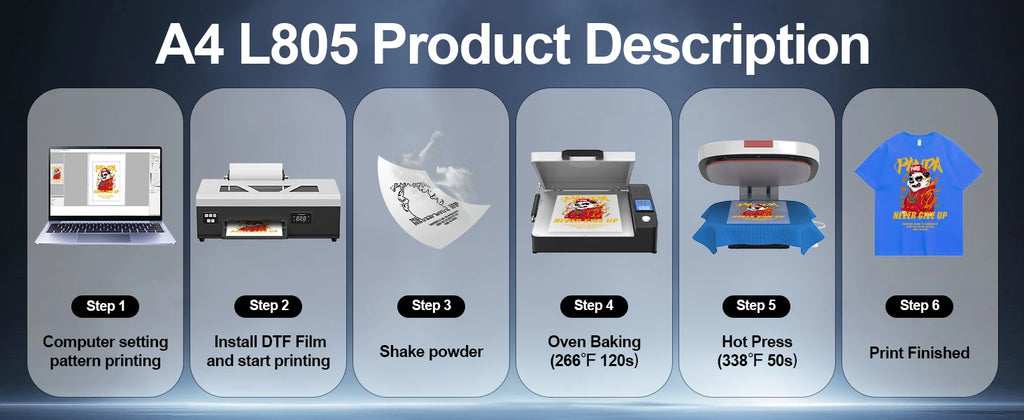 A4 DTF Printer Impresora A4 L800 DTF Printer Direct Film Printer Textile Fabric T-shirt Printing Machine for All Textile Fabric