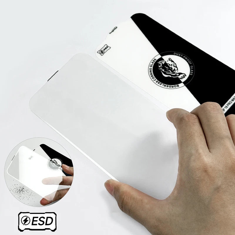 3pcs Borderless Corning Tempered Glass HD AF ESD Screen Protector Film For iPhone Duo 18 Pro Max 17 Air 17E 16 Plus 15 14 13