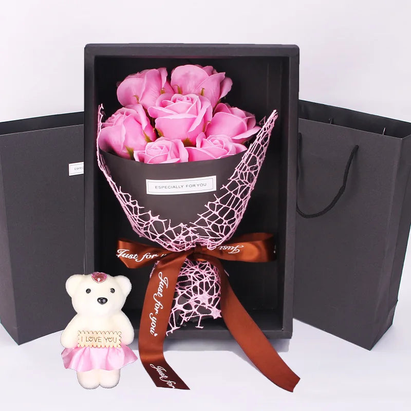 New Valentine's Day Gifts 7 Rose Artificial Flowers Wedding Decoration Mother's Day Gifts Home Decor Birthday Gifts 2023 Navidad