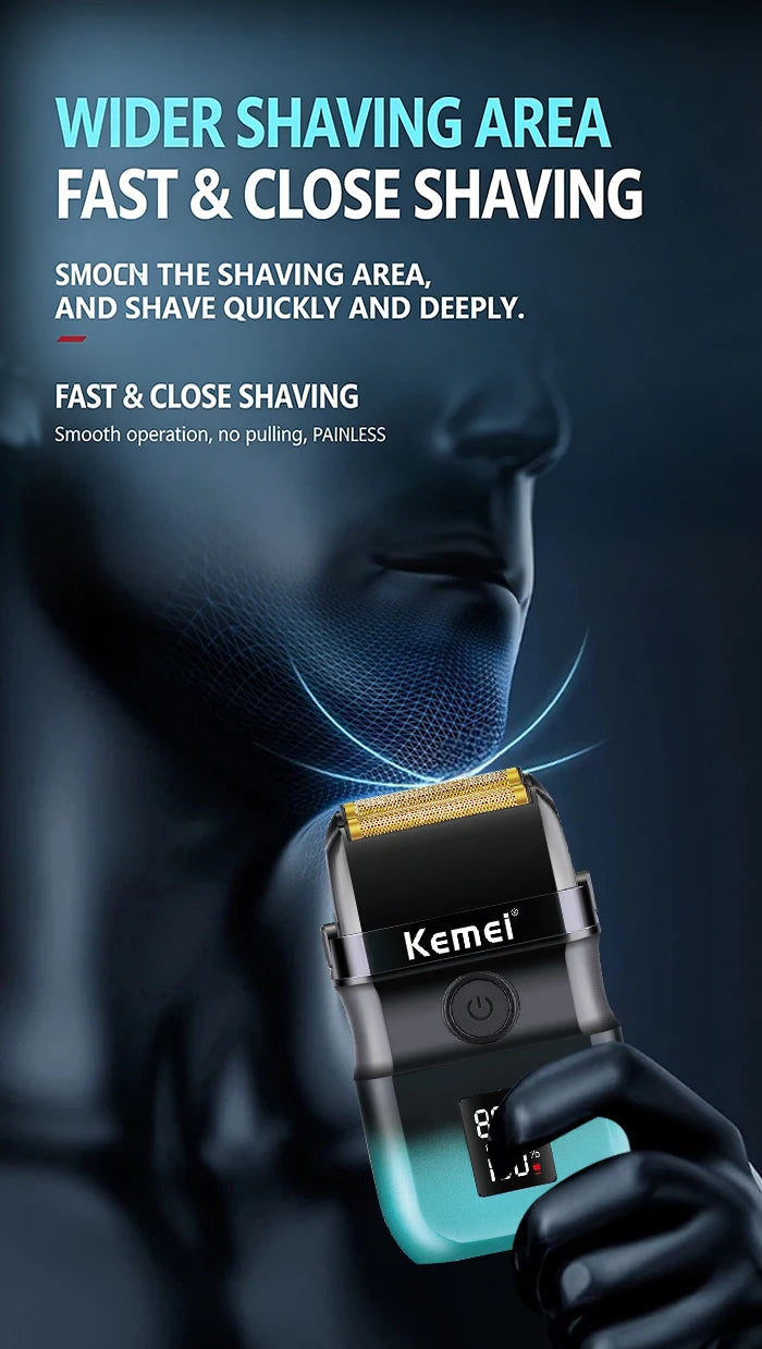 Kemei KM-T420 Electric Beard Shaver LED Digital Display Screen Reciprocating Shaver Electric Men's Shaver