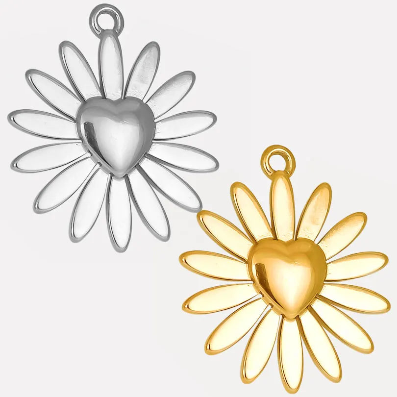 6pcs/Mix Classic Gold/Silver Color Heart Shaped Cross Irregular Shaped Pendant Stainless Steel Diy Women Necklace Accessories