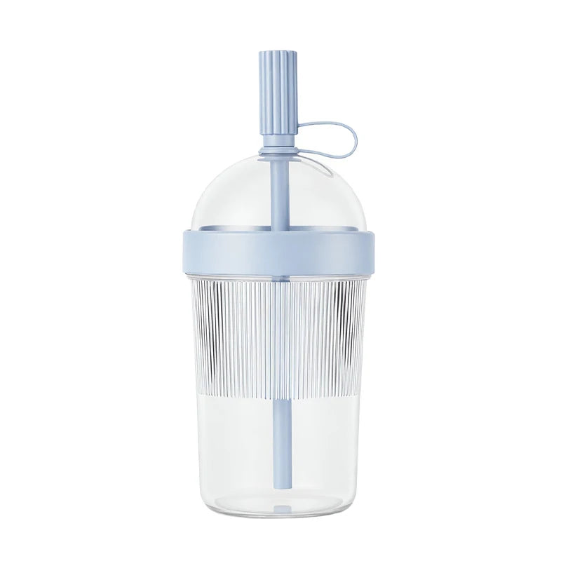 Portable Plastic Coffee Tumbler with Lid Straw Reusable Transparent Water Cup for Office School Gym Outdoor Travel
