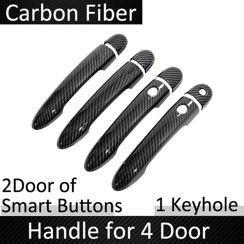 Car Door Handle Covers For Renault Megane II MK2 2003~2007 2008 Imitation Carbon Fiber Or Chrome Door Auto Stickers Accessories